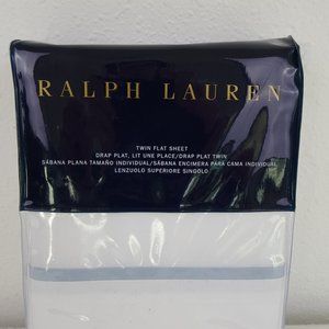 RALPH LAUREN TWIN Flat Sheet White Palmer Percale 464 Thread Count